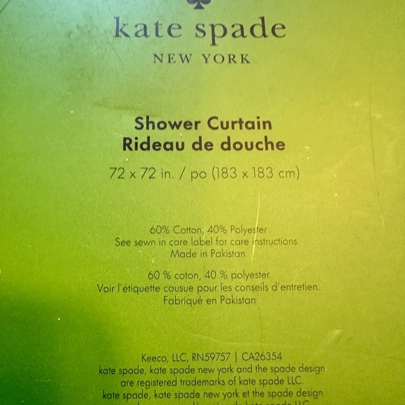 Kate Spade Strawberry Shower Curtain 72 x 72 Pink Wild Strawberries NWT - Picture 6 of 6